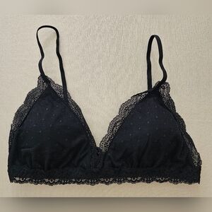 New with tags! Ardene Black Swiss Dot Lace Bralette Size L - XL